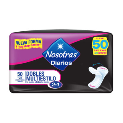Protector Nosotras Diarios Dobles Multiestilo 25 Unidades 1