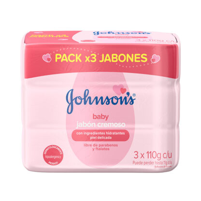 3 Jabón Johnson Baby Humectación 110 Gr Pack 1