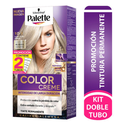 Palette Color Creme Kit 1 0 -1 Rubio Plateado Cenizo + Dt 1