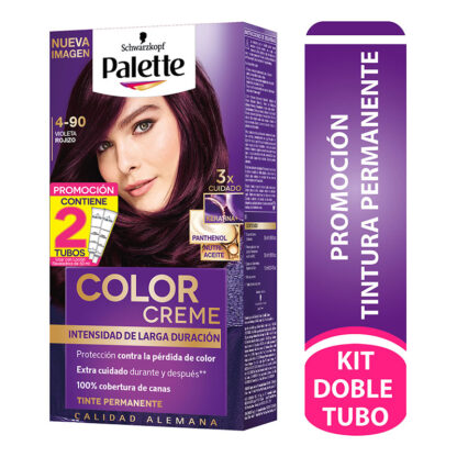 Palette Color Creme Kit 4-90 Violeta Rojizo + Dt 1
