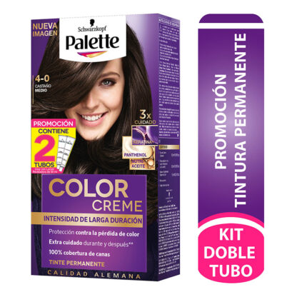 Palette Color Creme Kit 4-0 Castaño Medio + Dt 1